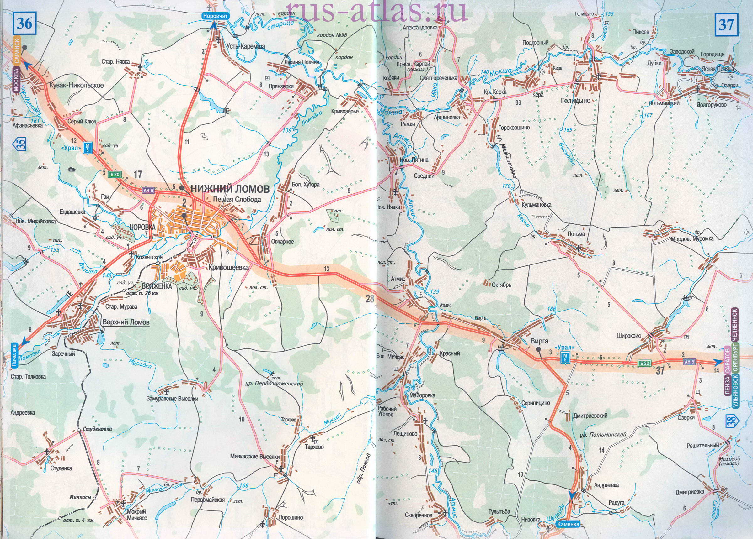 Автодорога м5 Урал на карте