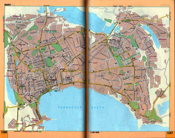 Карта Баку. Подробная карта города Баку с названиями улиц