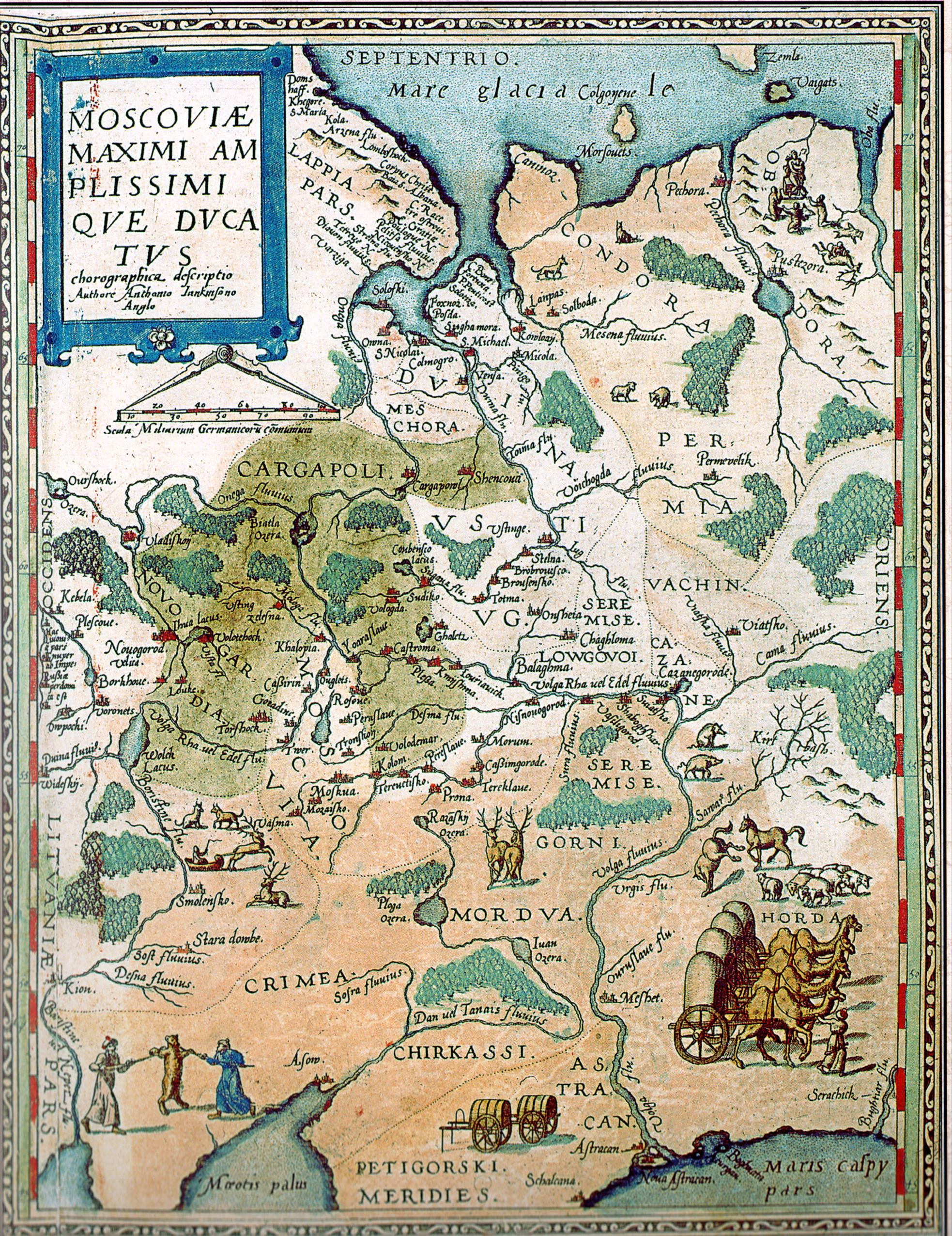 Старая карта России. Старинная карта Московии, A0 - 